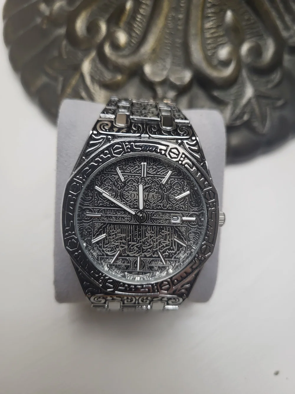 Onola Islamic Calligraphy Silver-Tone Men's  Watch